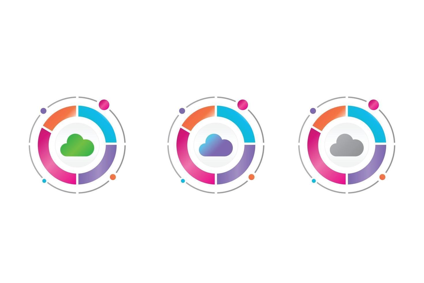 wolkpictogram in cirkeldiagram vector