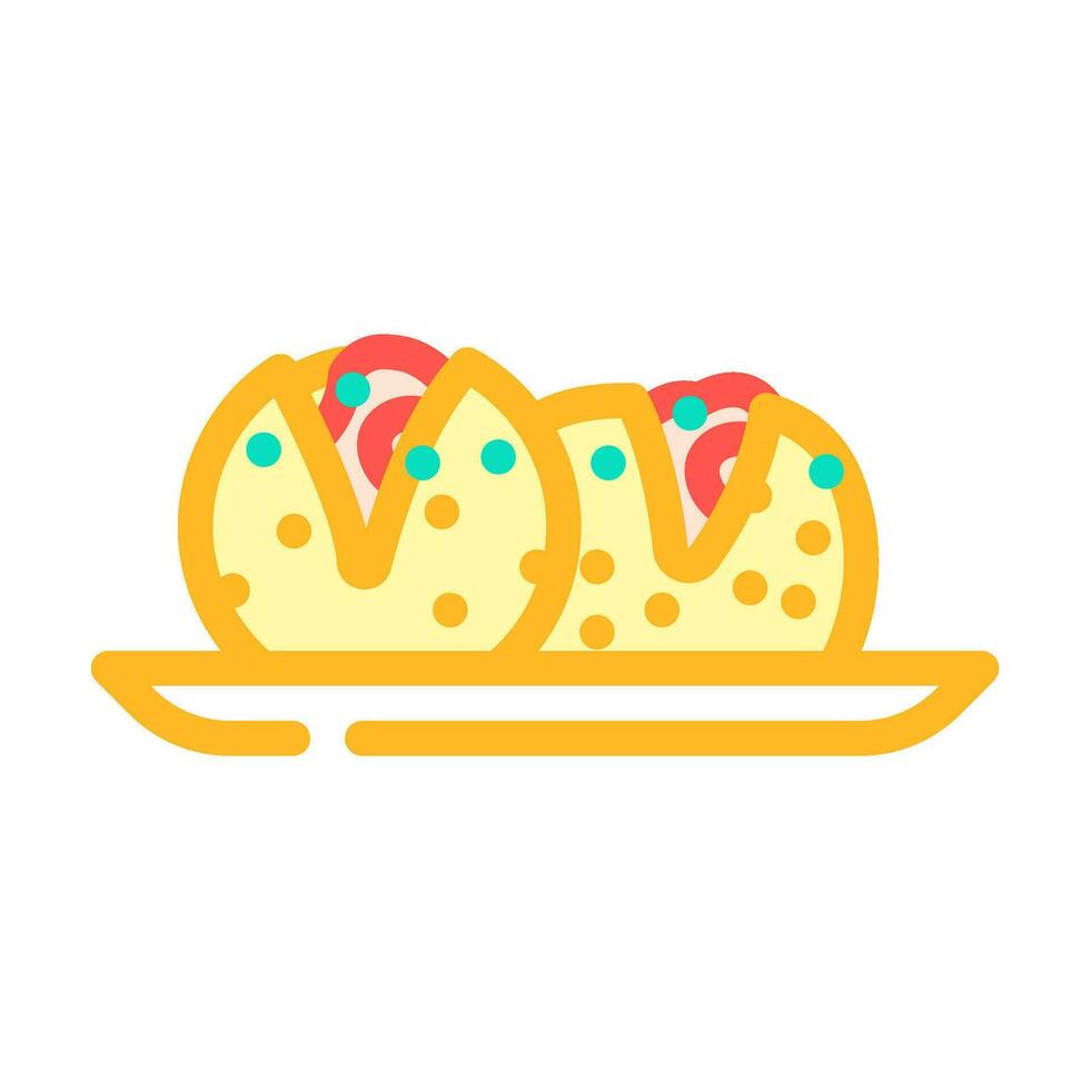 takoyaki Japans voedsel kleur icoon vector illustratie
