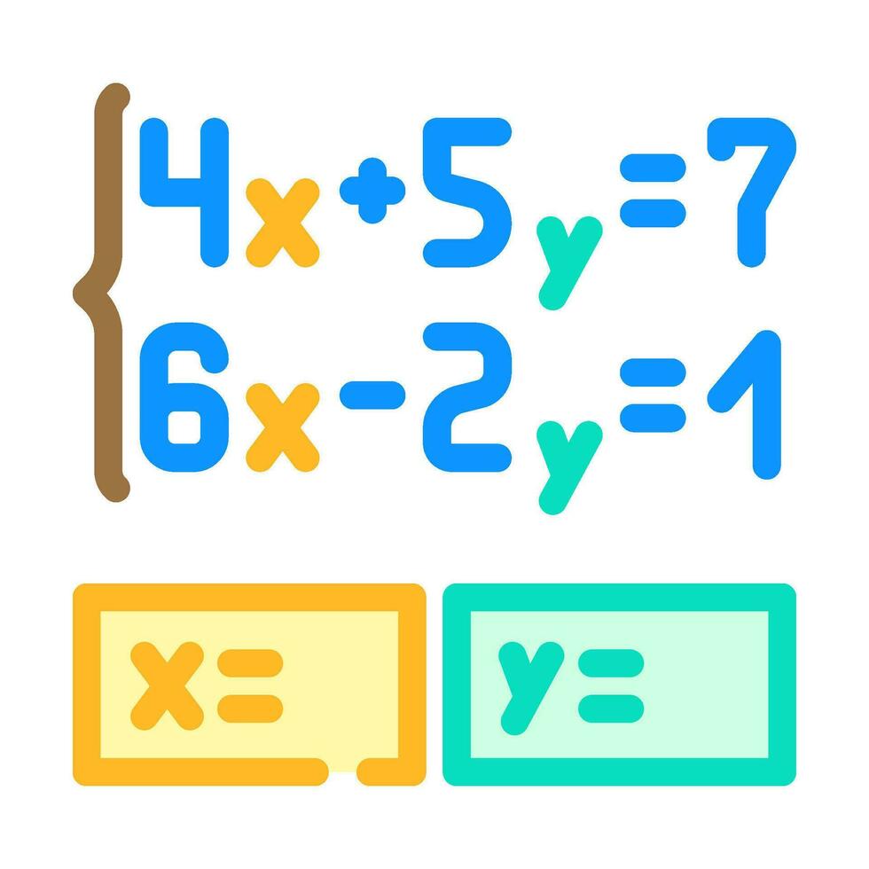 vergelijking wiskunde wetenschap onderwijs kleur icoon vector illustratie