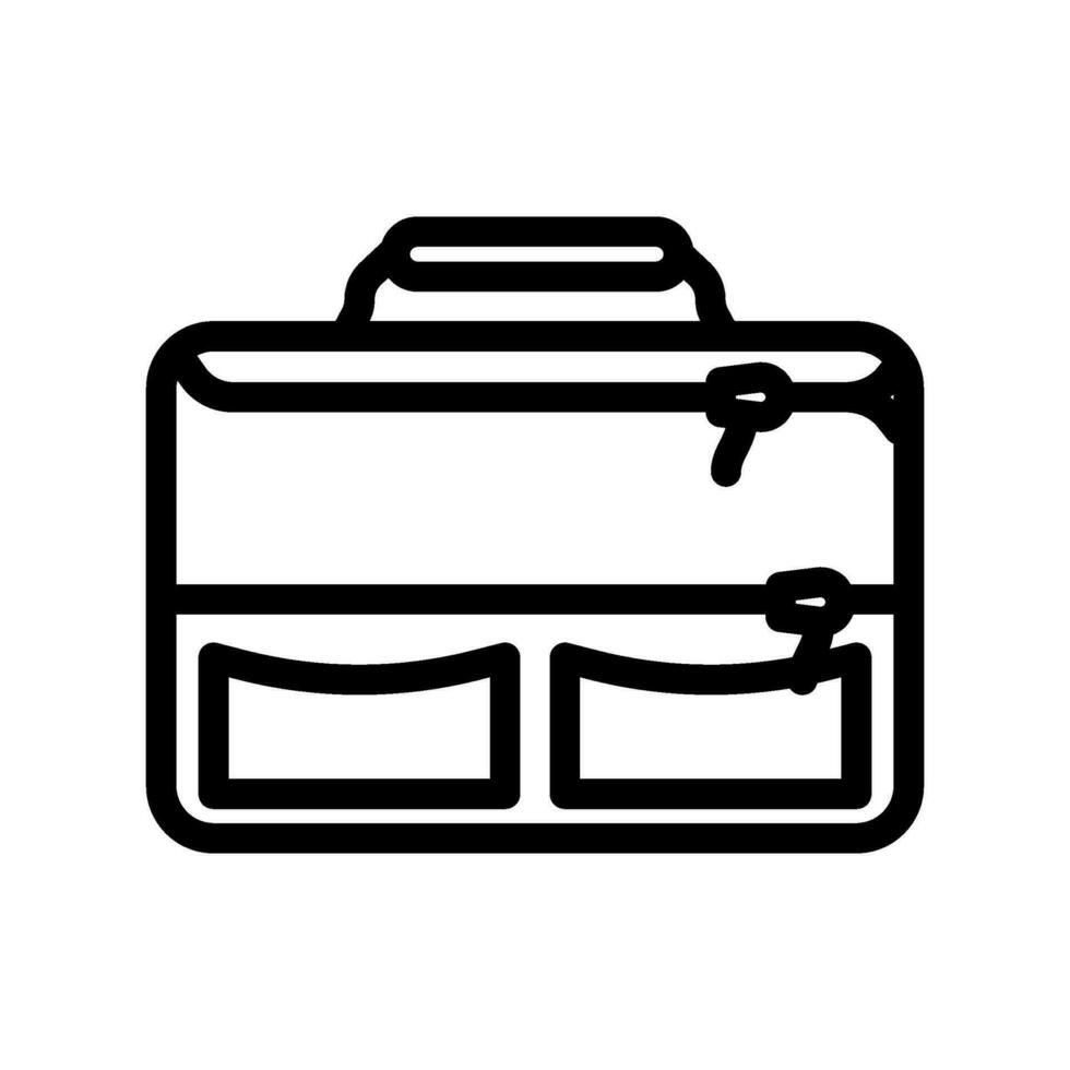 lunch doos zak school- lijn icoon vector illustratie