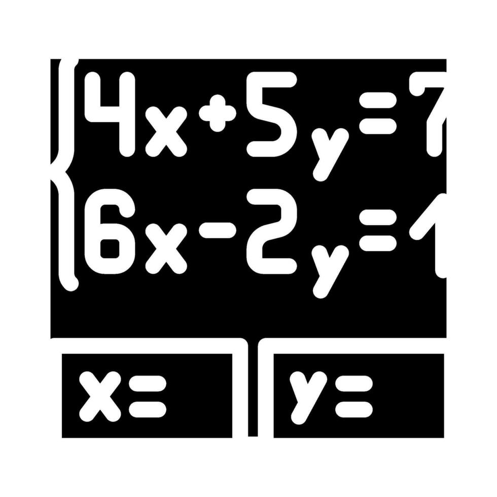 vergelijking wiskunde wetenschap onderwijs glyph icoon vector illustratie