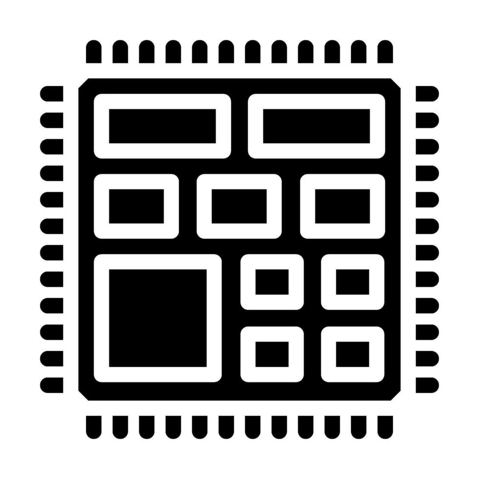 microcontroller elektrisch ingenieur glyph icoon vector illustratie