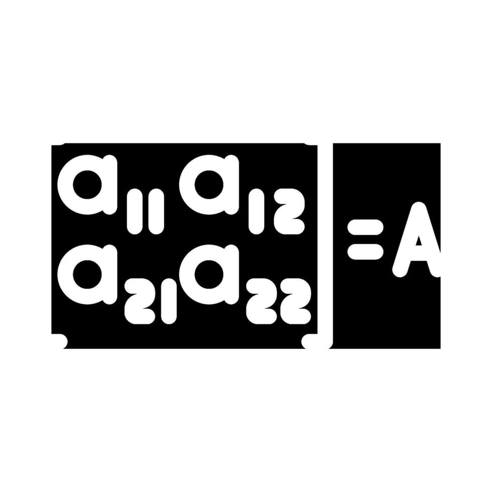 matrice wiskunde wetenschap onderwijs glyph icoon vector illustratie