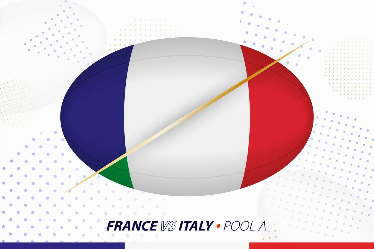 rugby bij elkaar passen tussen Frankrijk en Italië, concept voor rugby toernooi. vector