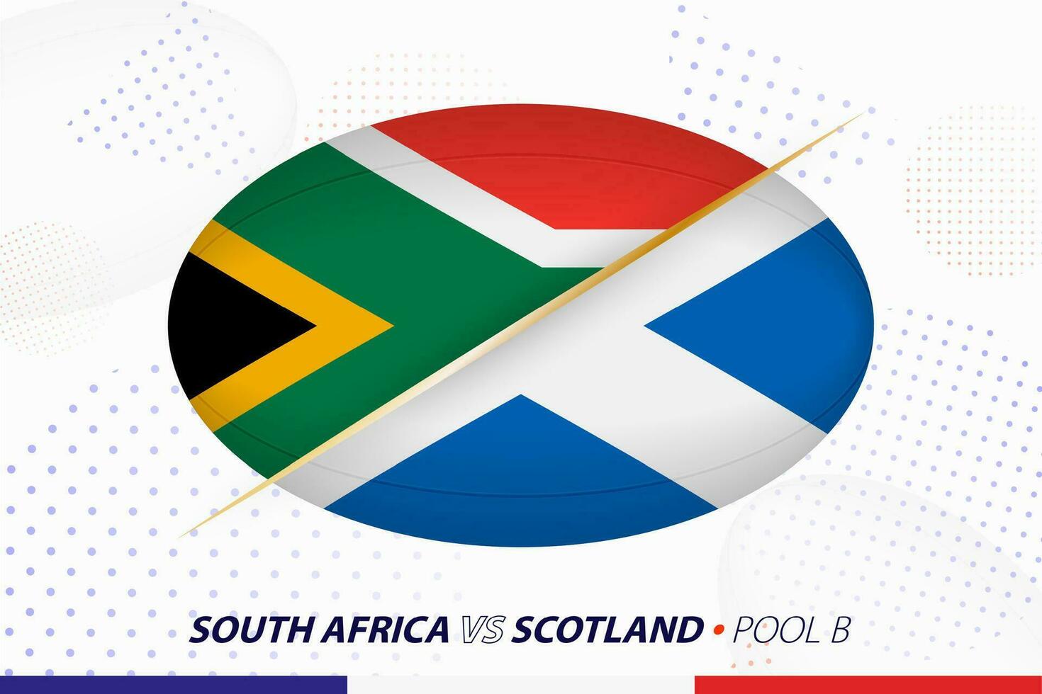 rugby bij elkaar passen tussen zuiden Afrika en Schotland, concept voor rugby toernooi. vector