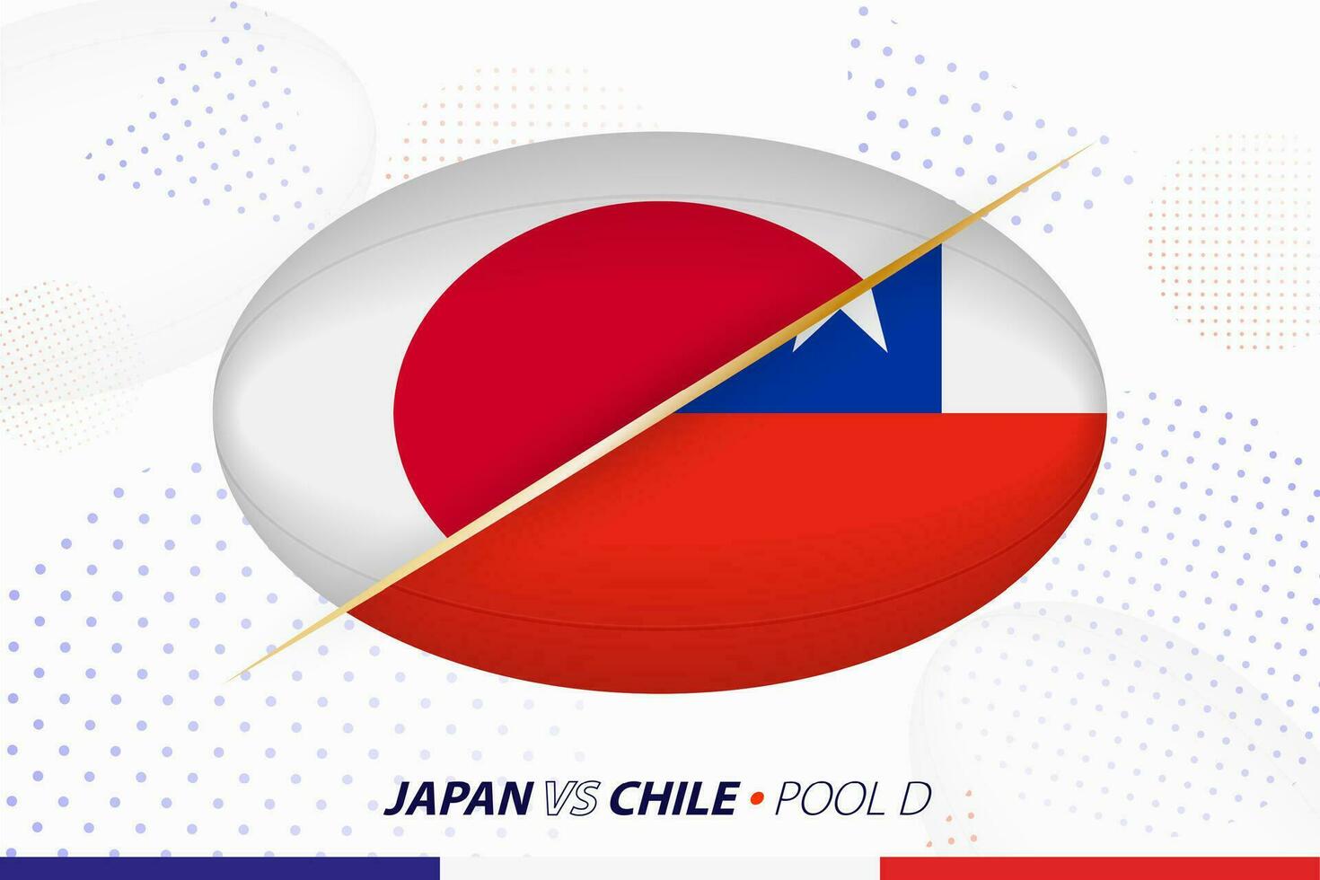 rugby bij elkaar passen tussen Japan en Chili, concept voor rugby toernooi. vector