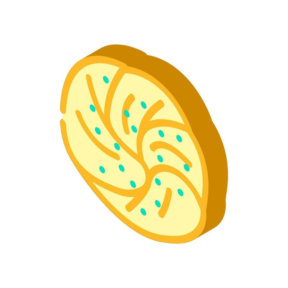 pesto bun voedsel maaltijd isometrische icoon vector illustratie