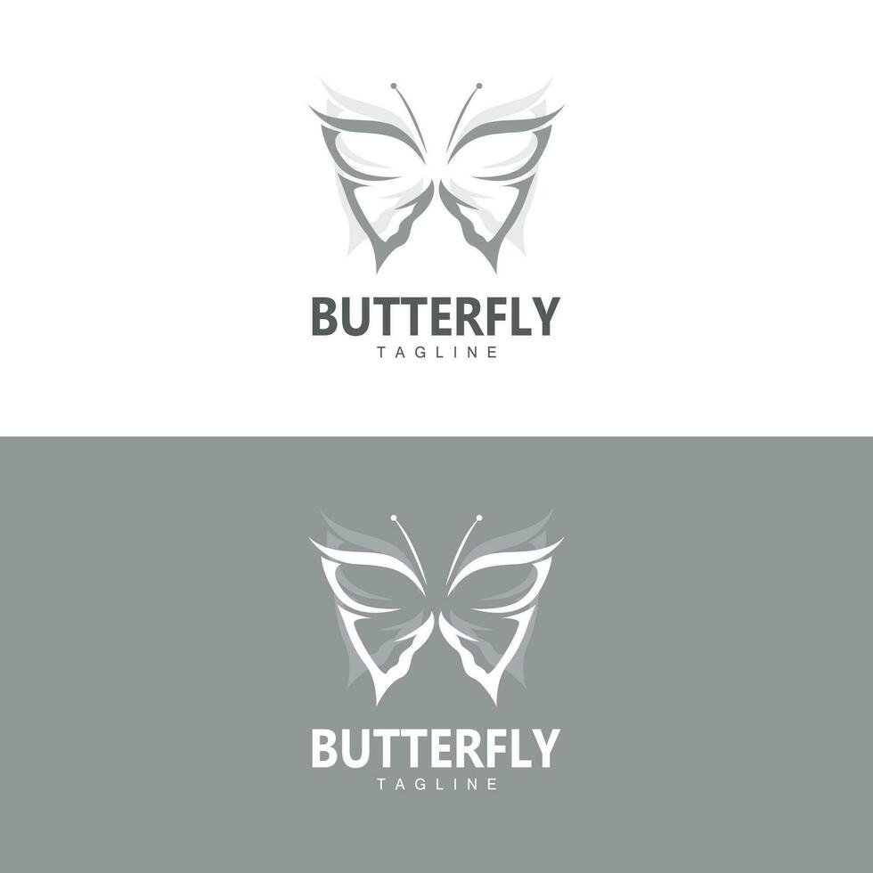 vlinder logo, dier ontwerp met mooi Vleugels, decoratief dieren, Product merken vector