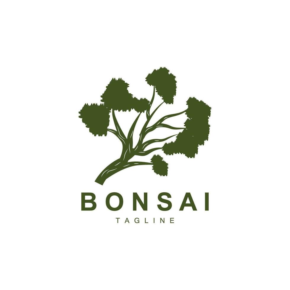 bonsai boom logo. gemakkelijk minimalistische silhouet ontwerp, fabriek vector, icoon illustratie element vector