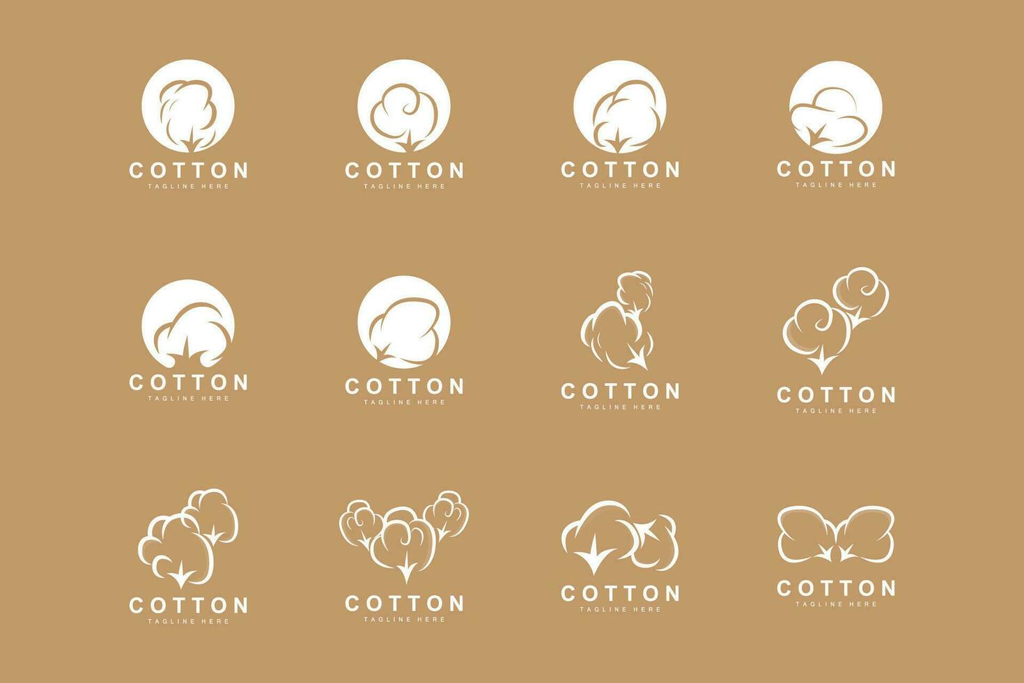 katoen logo, zacht katoen bloem ontwerp vector natuurlijk biologisch planten kleding materialen en schoonheid textiel