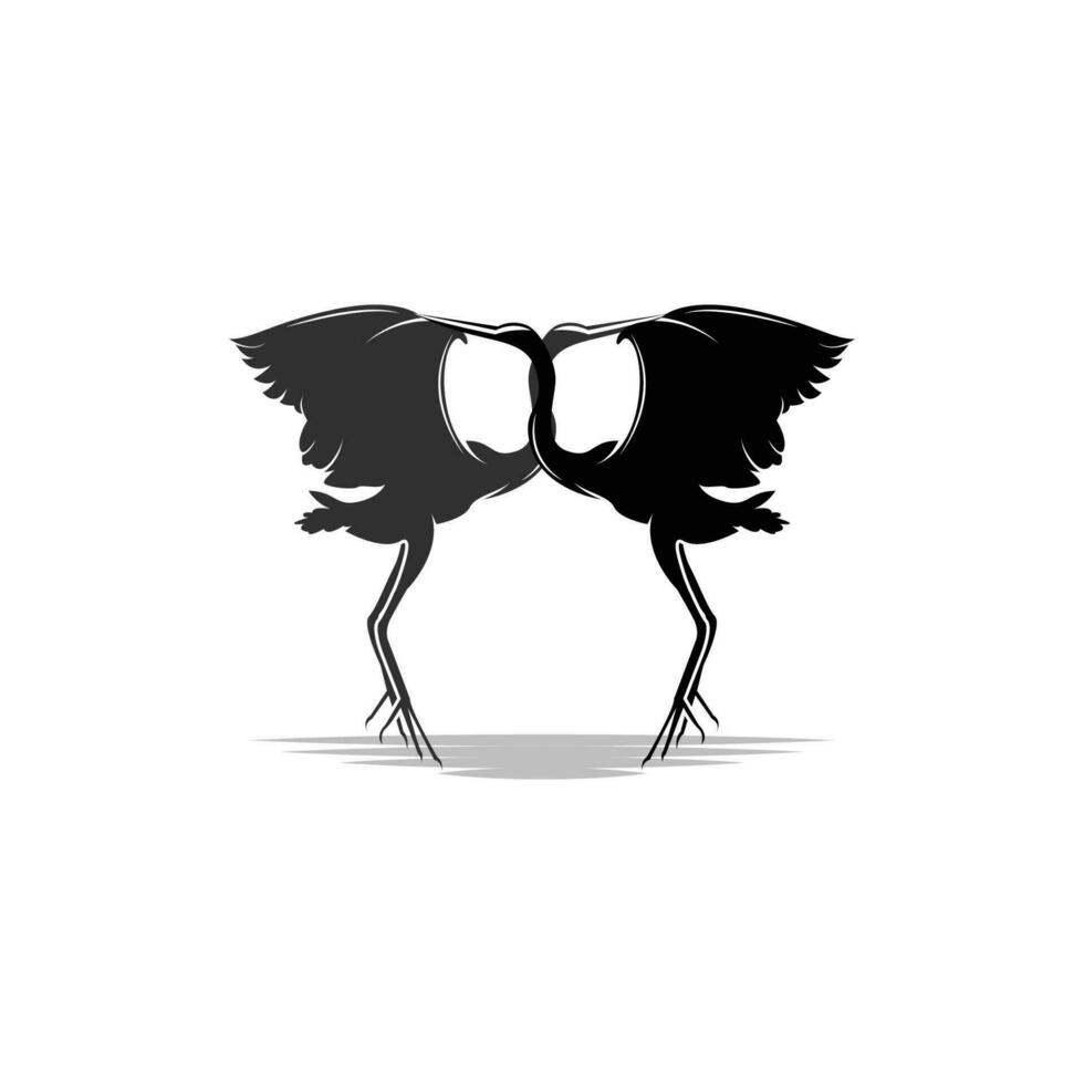 reiger vogel logo, vector vogel vliegend ooievaar reiger, dier silhouet ontwerp, ilustrasi sjabloon