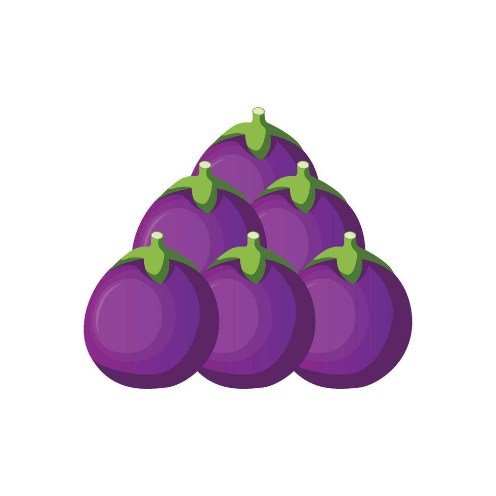 aubergine logo, Koken ingrediënten vector, boer tuin boer, illustratie sjabloon vector