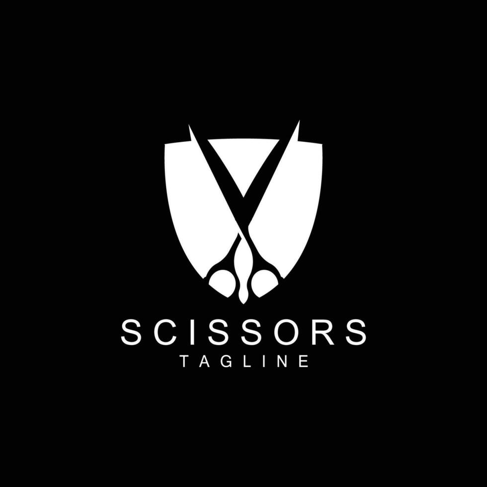 schaar logo, scheerapparaat vector, gemakkelijk kapper winkel ontwerp, icoon, achtergrond, symbool, sjabloon vector