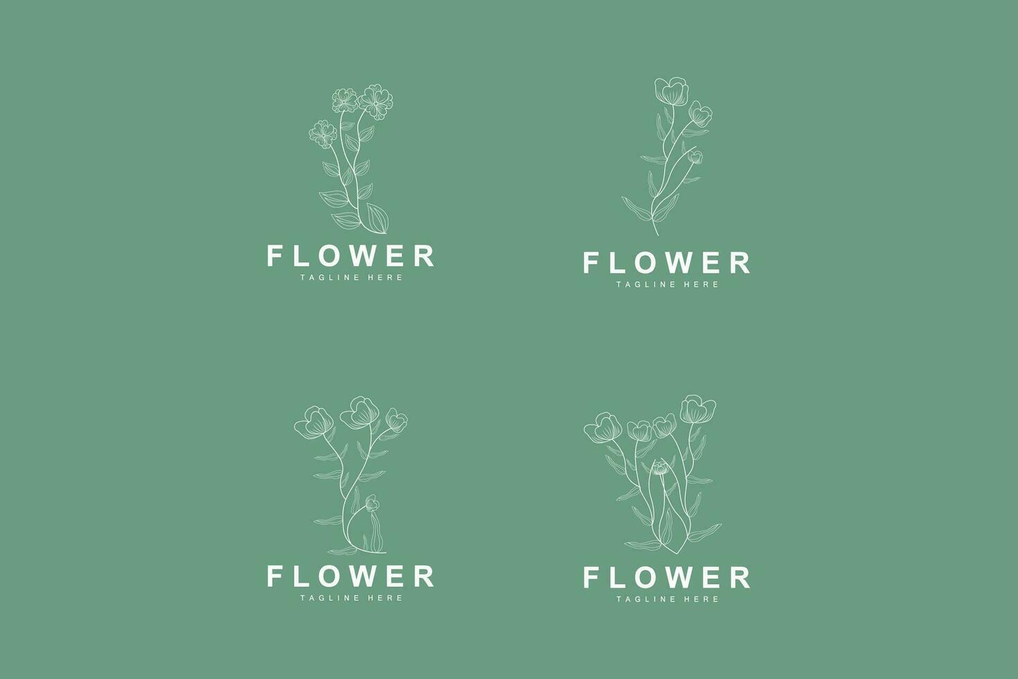 bloemen logo, bladeren en bloemen botanisch tuin vector, bloemen ontwerp van leven vector