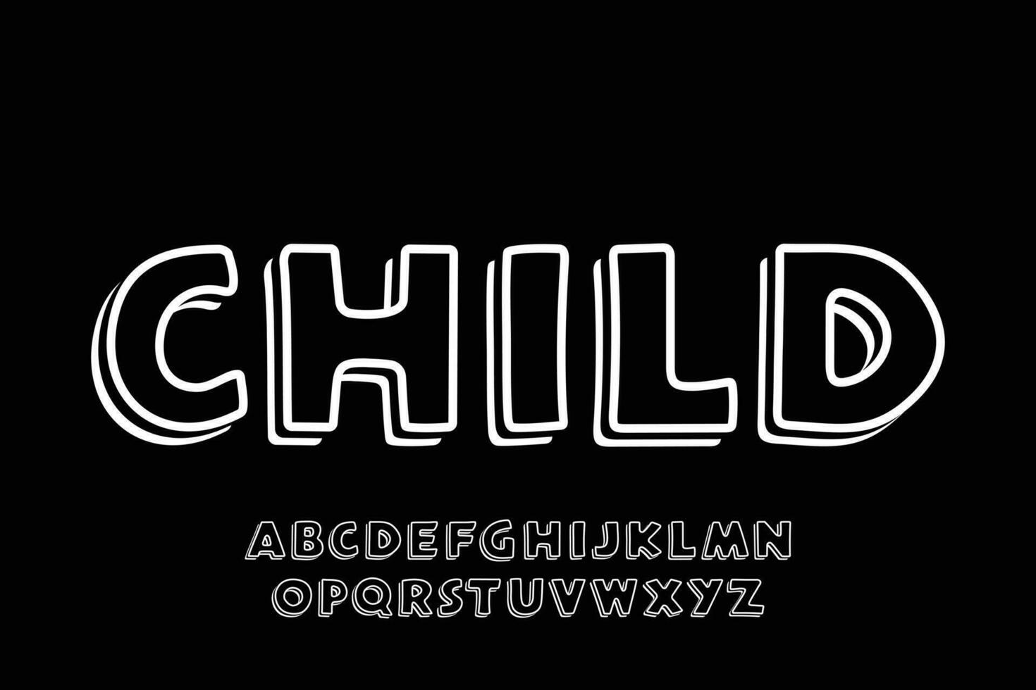 creatief speels kind lettertype Scherm doopvont vector. kind stijl typografie stijl illustratie vector