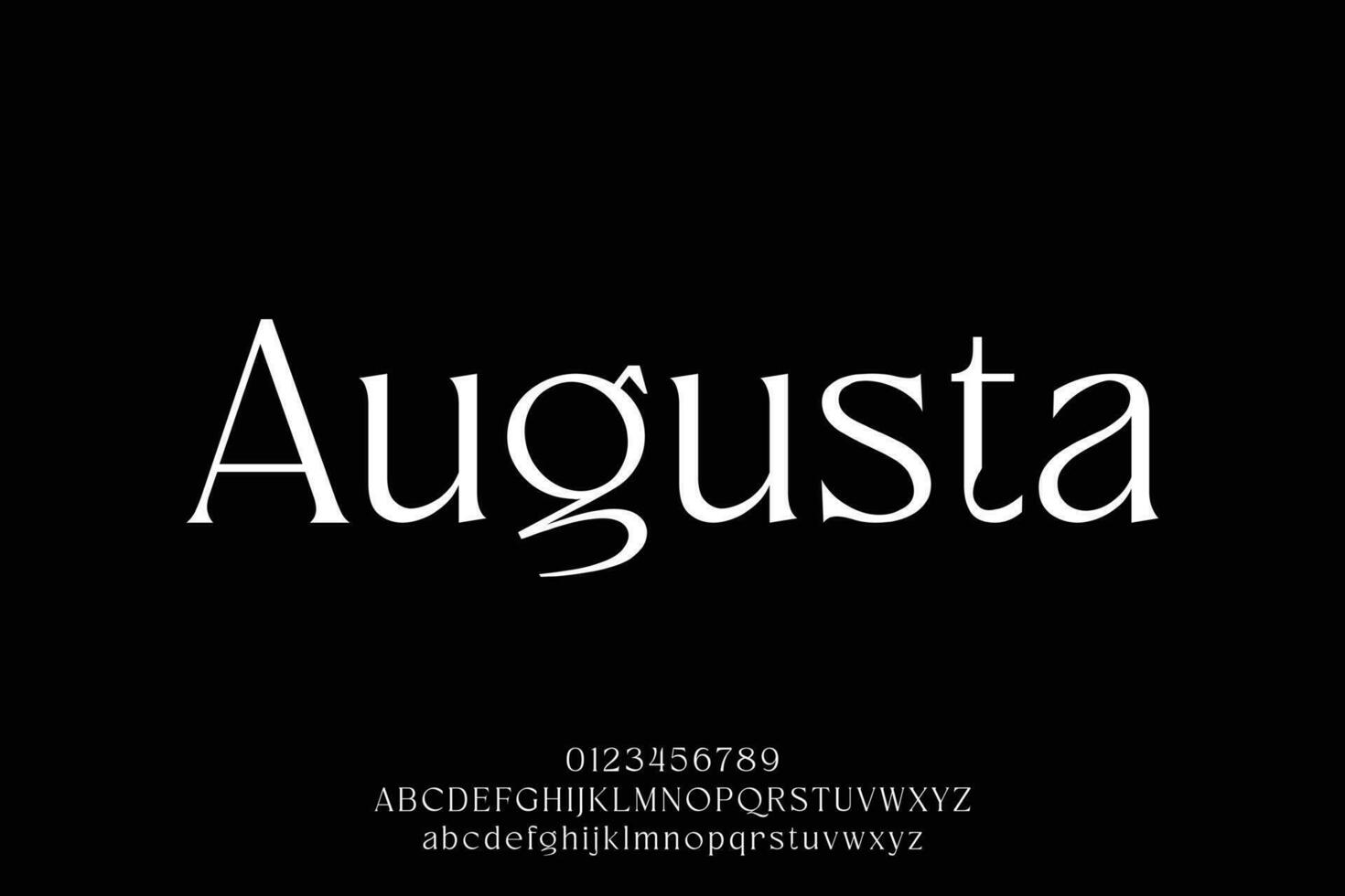 elegant minimalistische alfabet lettertype Scherm doopvont vector. luxe typografie stijl alfabet illustratie met cijfer en kleine letters vector