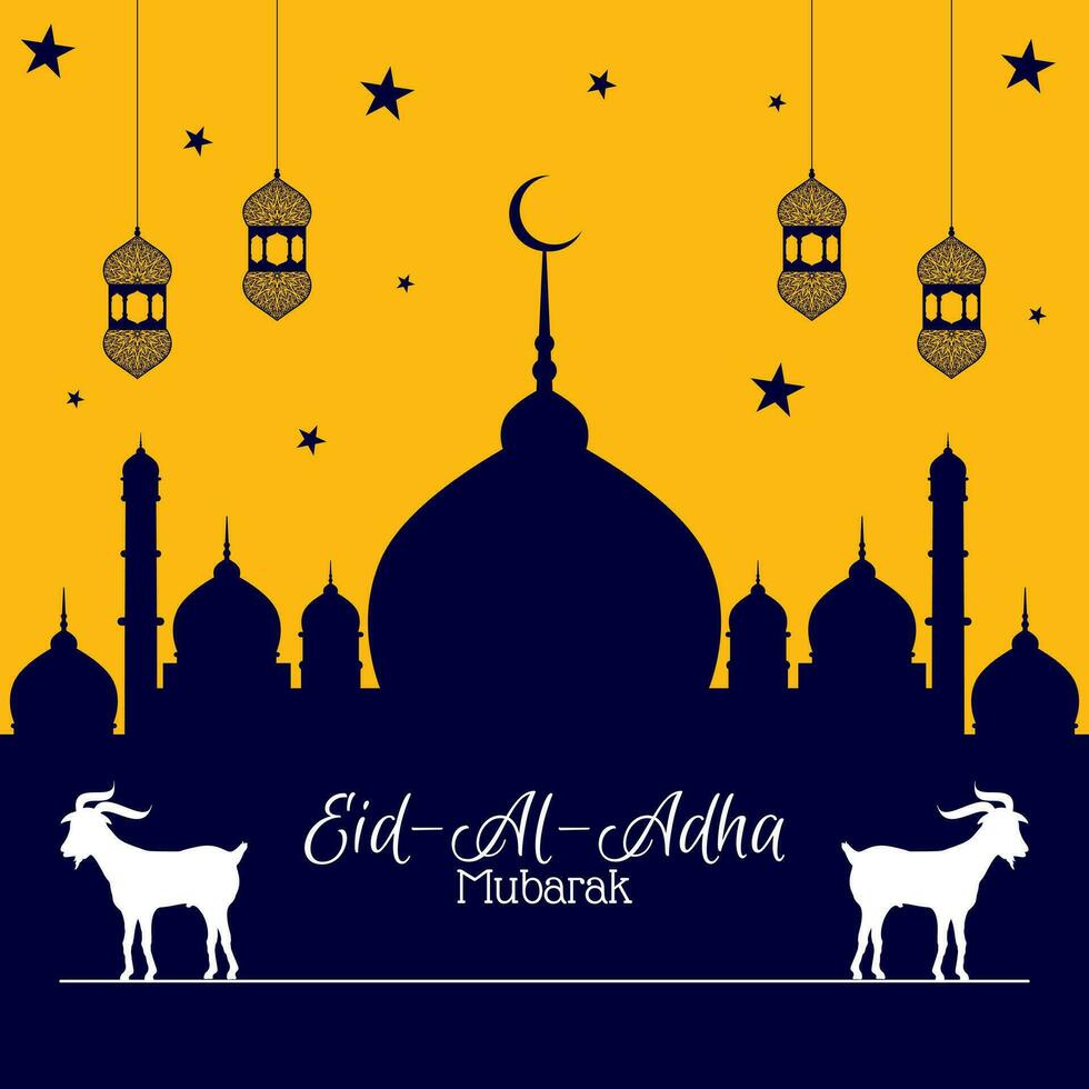 eid al adha mubarak Islamitisch festival groet ontwerp sjabloon vector