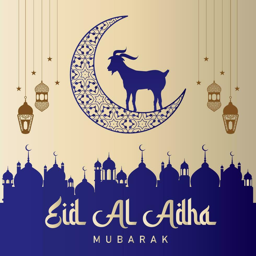 eid al adha mubarak Islamitisch festival groet ontwerp sjabloon vector