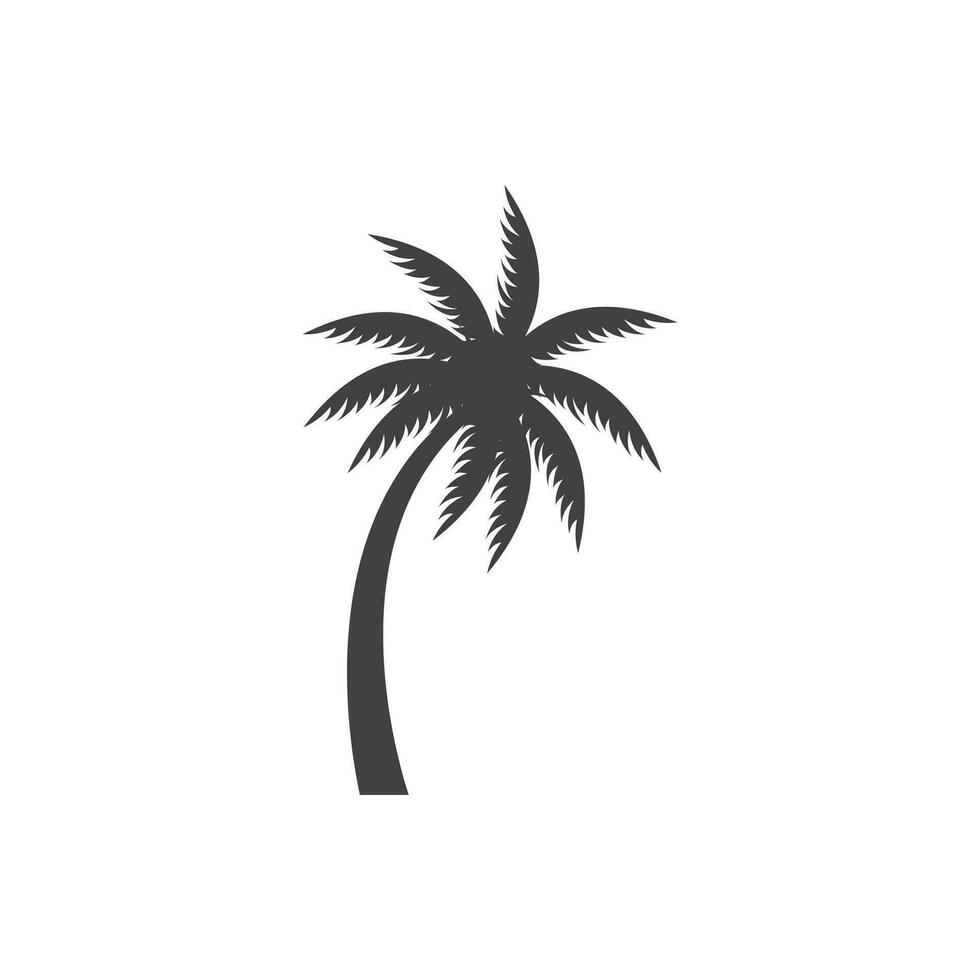 kokosnoot boom logo, palm boom zonsondergang strand vector, elegant minimalistische gemakkelijk ontwerp, symbool sjabloon icoon vector