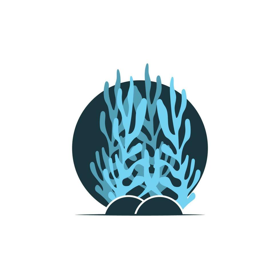 zeewier logo, oceaan sier- fabriek ontwerp, marinier leven vector, symbool illustratie vector