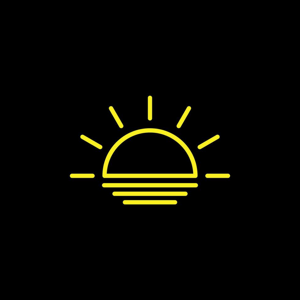 gemakkelijk zonsondergang schets logo icoon vector