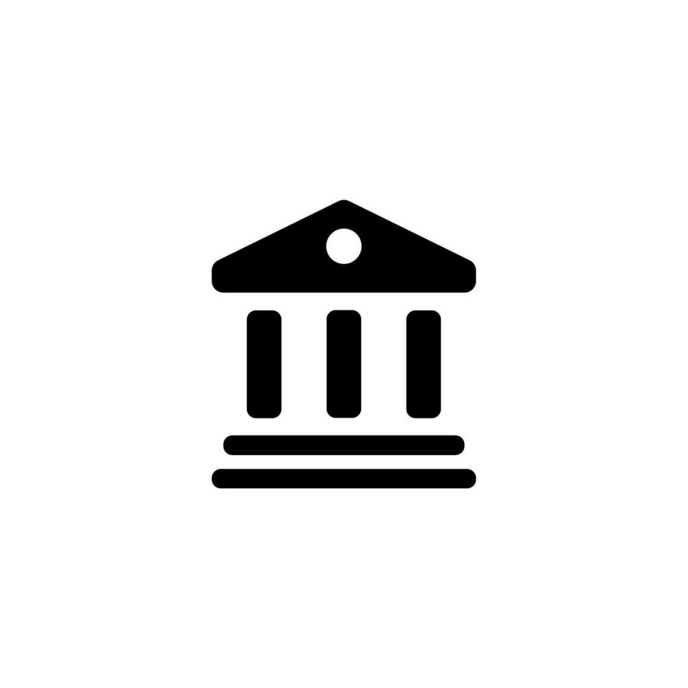 bank icoon vector zwart en wit silhouet illustratie. geïsoleerd wit achtergrond