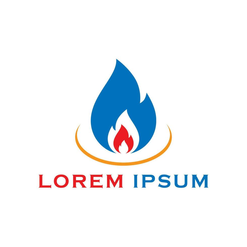brand en water laten vallen logo icoon rood en blauw vlak illustratie ontwerp vector
