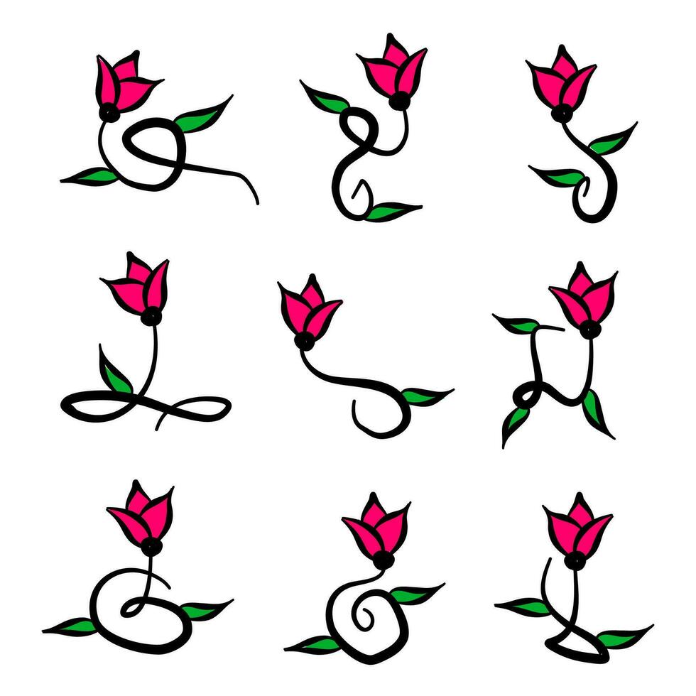 bloem tekening. bloem patroon. bloem hand- getrokken vector illustratie. bloemen grafisch element.