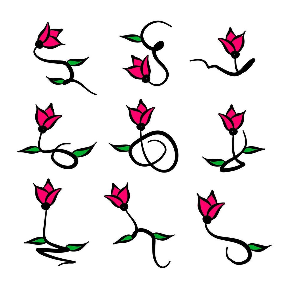 bloem tekening. bloem patroon. bloem hand- getrokken vector illustratie. bloemen grafisch element.