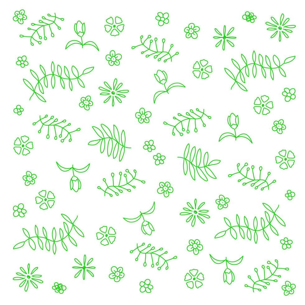 tekening bloem. bloem patroon. bloem en blad patroon. minimalistische reeks bloemen. hand- getrokken bloem. bloemen grafisch element. bloem hand- getrokken illustratie. vector