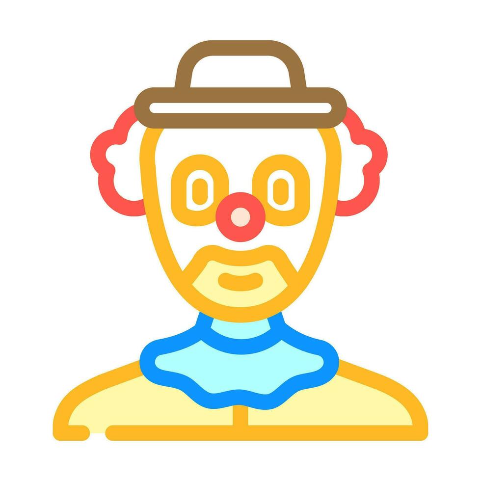 clown carnaval wijnoogst tonen kleur icoon vector illustratie