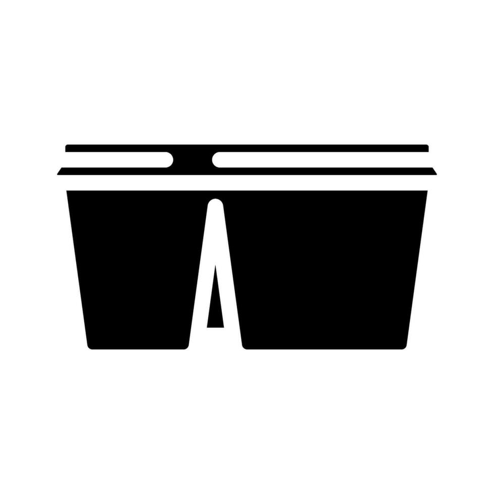 lunch doos plastic voedsel glyph icoon vector illustratie