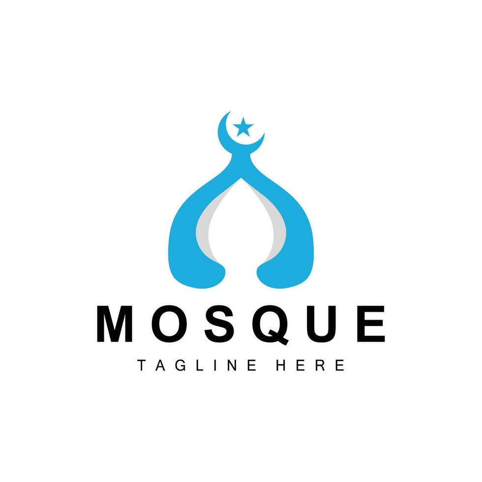 moskee logo, Islamitisch aanbidden ontwerp, eid al fitr moskee gebouw vector icoon sjabloon, Ramadan, eid al adha