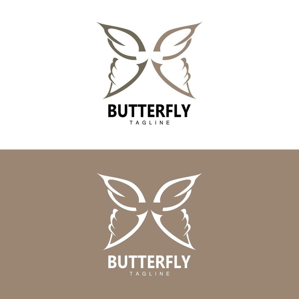 vlinder logo, dier ontwerp met mooi Vleugels, decoratief dieren, Product merken vector