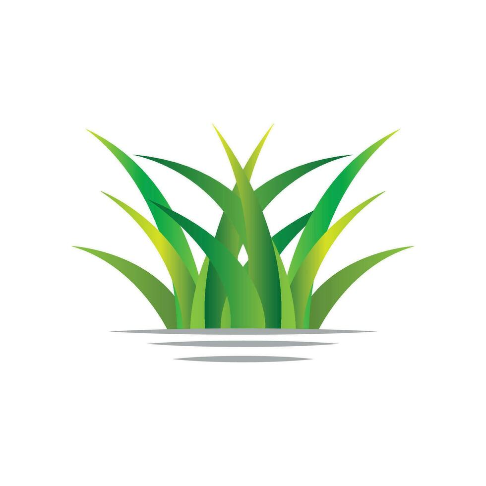 groen gras logo ontwerp, boerderij landschap illustratie, natuurlijk landschap vector