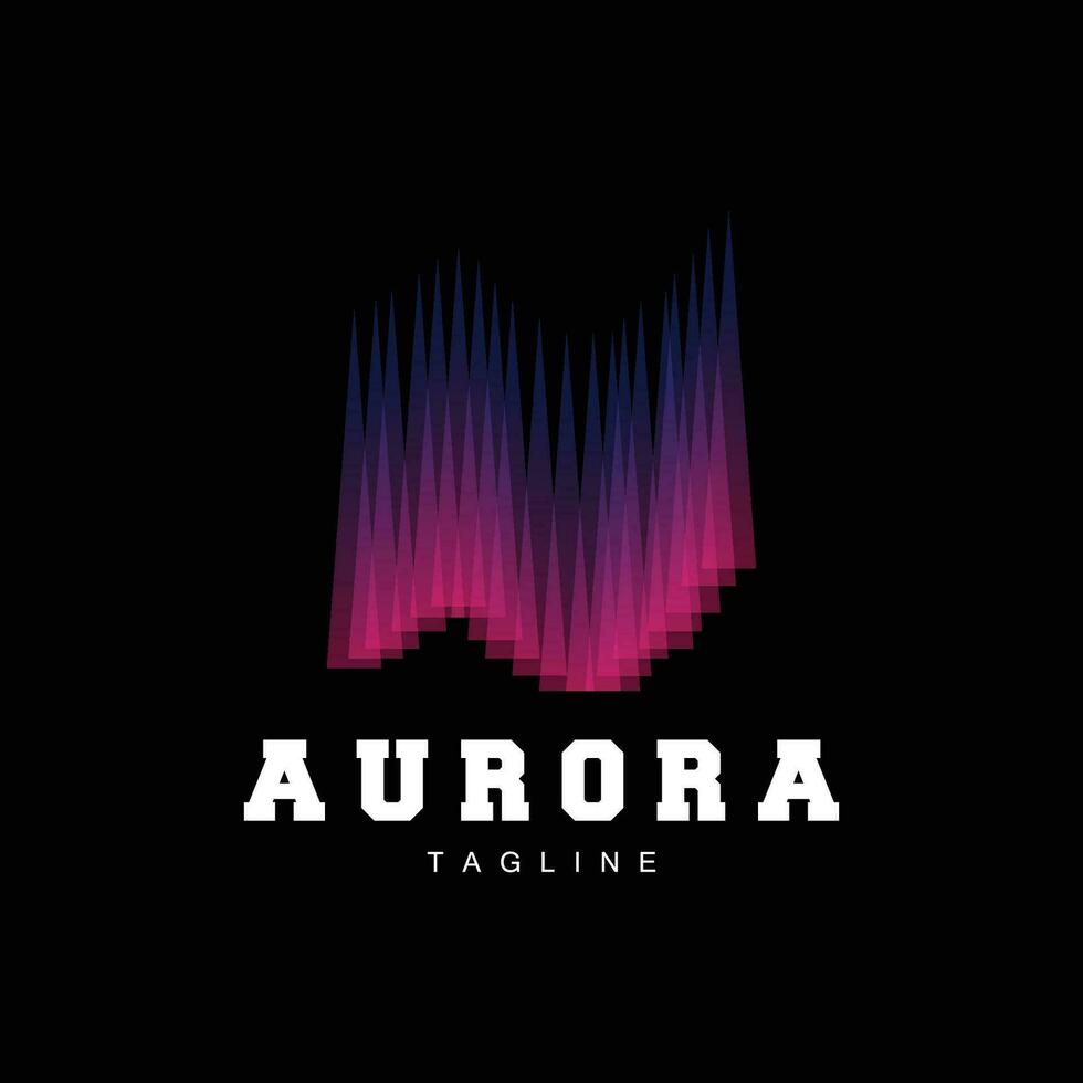 Aurora logo, gemakkelijk ontwerp verbazingwekkend natuurlijk landschap van Aurora, vector icoon sjabloon, illustratie