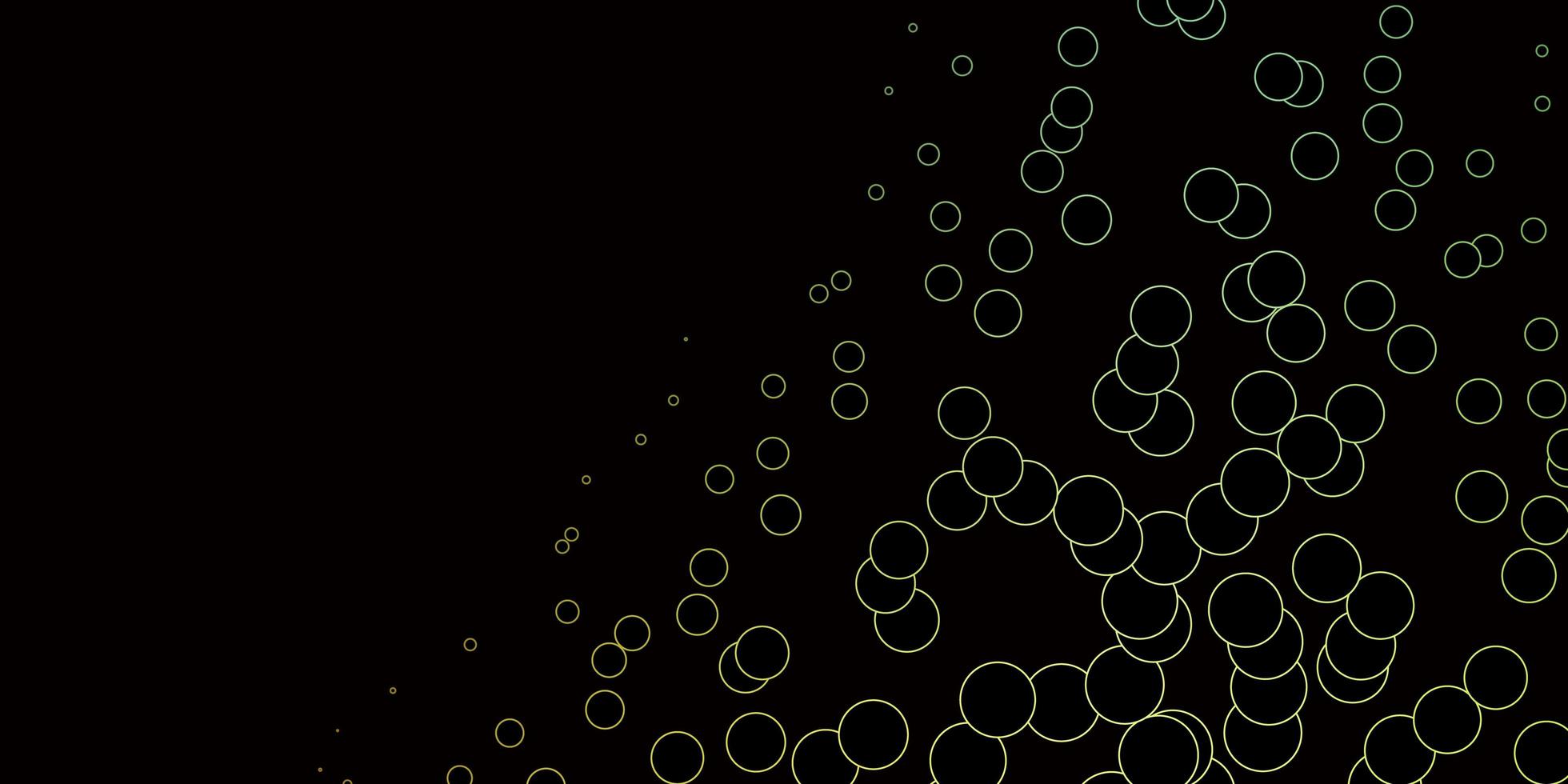 donkergroen gele vectorachtergrond met bellenillustratie met reeks glanzend kleurrijk abstract bollenpatroon voor websites vector