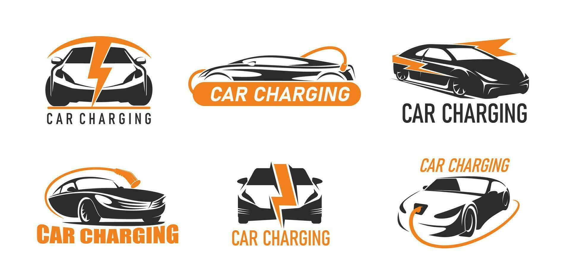 auto opladen pictogrammen, elektrisch auto in rekening brengen station vector