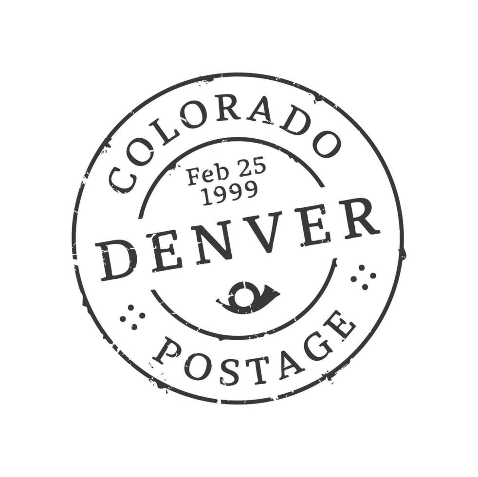 denver port, Verenigde Staten van Amerika Colorado staat post- postzegel vector