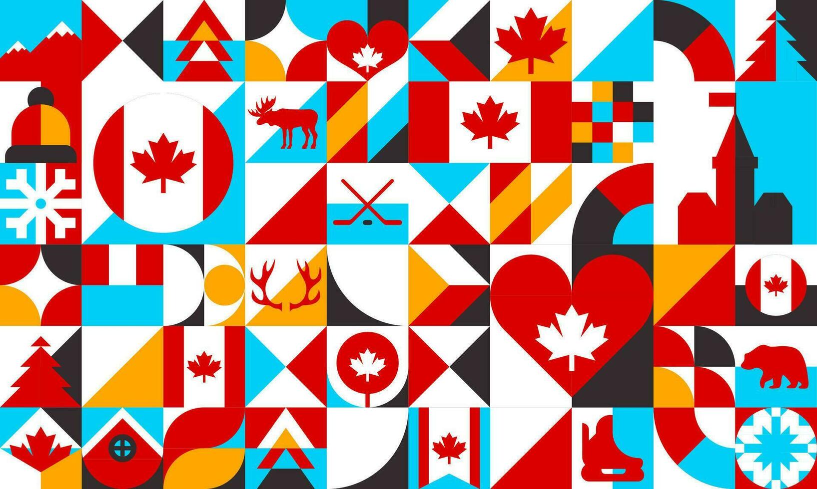 abstract meetkundig Canada vormen, bauhaus patroon vector