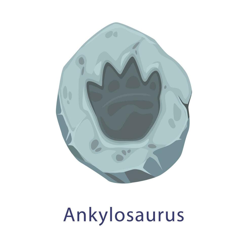 oude dinosaurus voetafdrukken, ankylosaurus fossiel vector