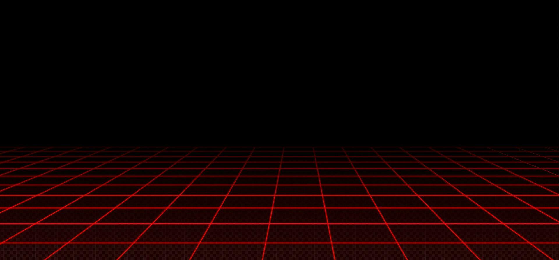 retro futuristische rood laser rooster perspectief vector