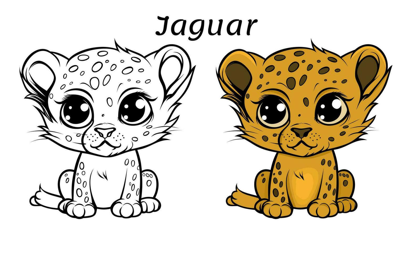 schattig jaguar dier kleur boek illustratie vector