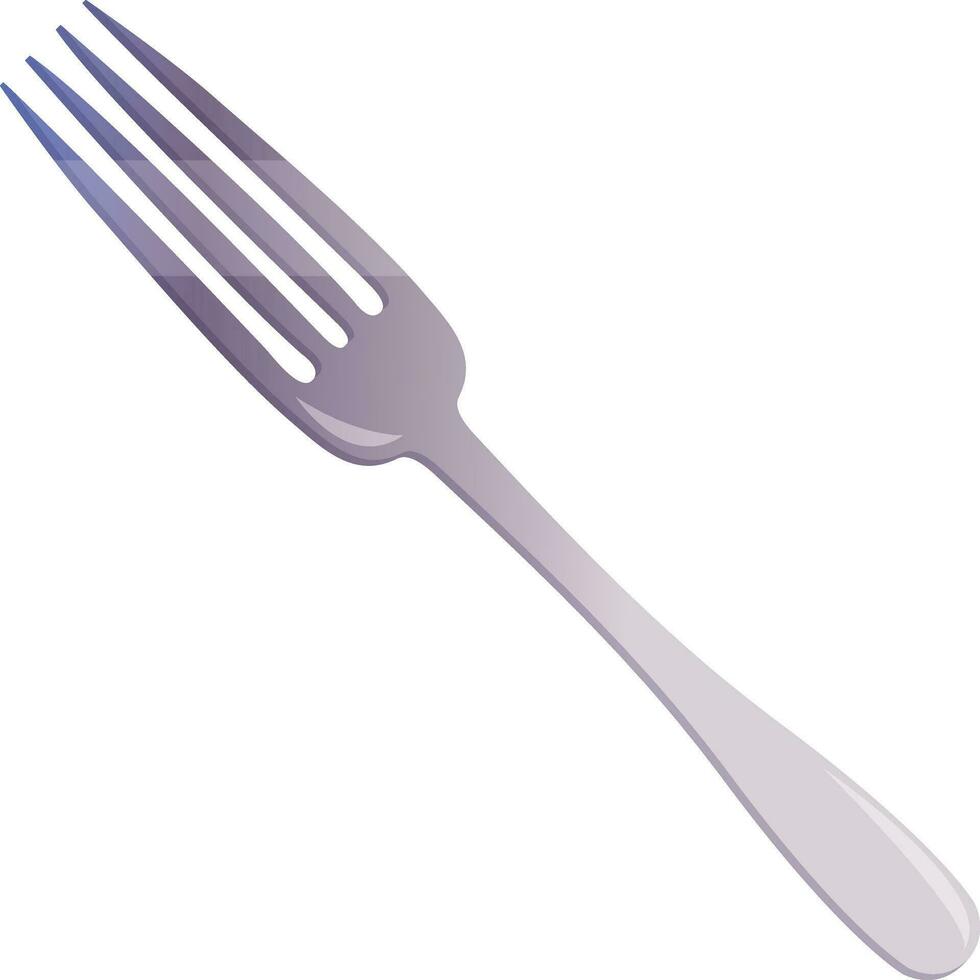 vork - een zilverwerk werktuig voor aan het eten. keukengerei, keuken werktuig. tekenfilm vector icoon voor voedsel apps en websites