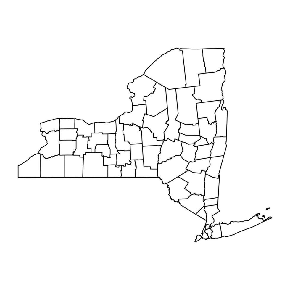 nieuw york staat kaart met provincies. vector illustratie.