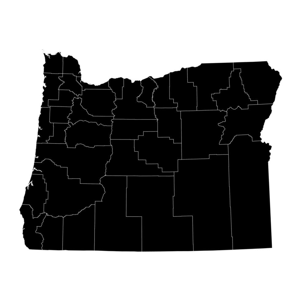 Oregon staat kaart met provincies. vector illustratie.