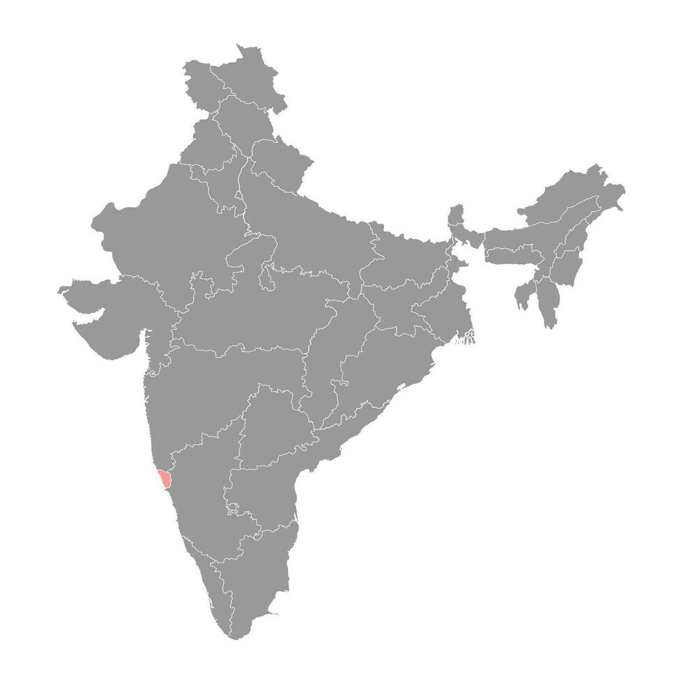 goa staat kaart, administratief divisie van Indië. vector illustratie.
