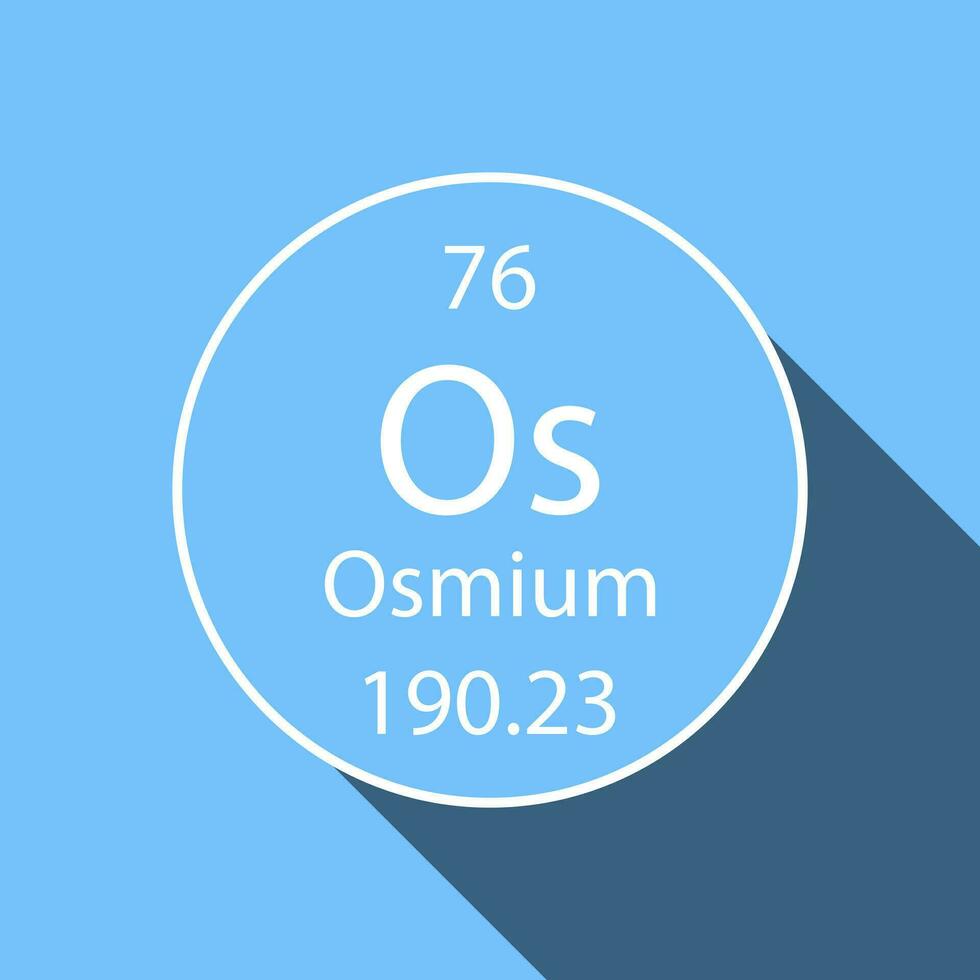 osmium symbool met lang schaduw ontwerp. chemisch element van de periodiek tafel. vector illustratie.