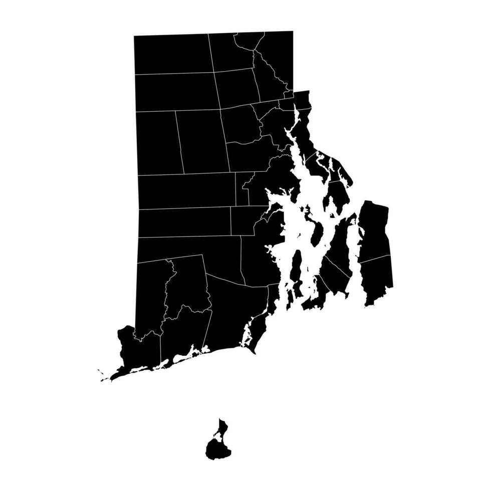 Rhode eiland staat kaart met provincies. vector illustratie.