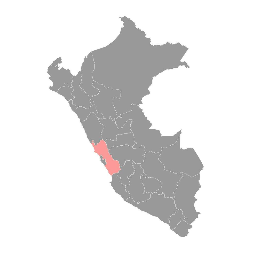 lima kaart, regio in Peru. vector illustratie.
